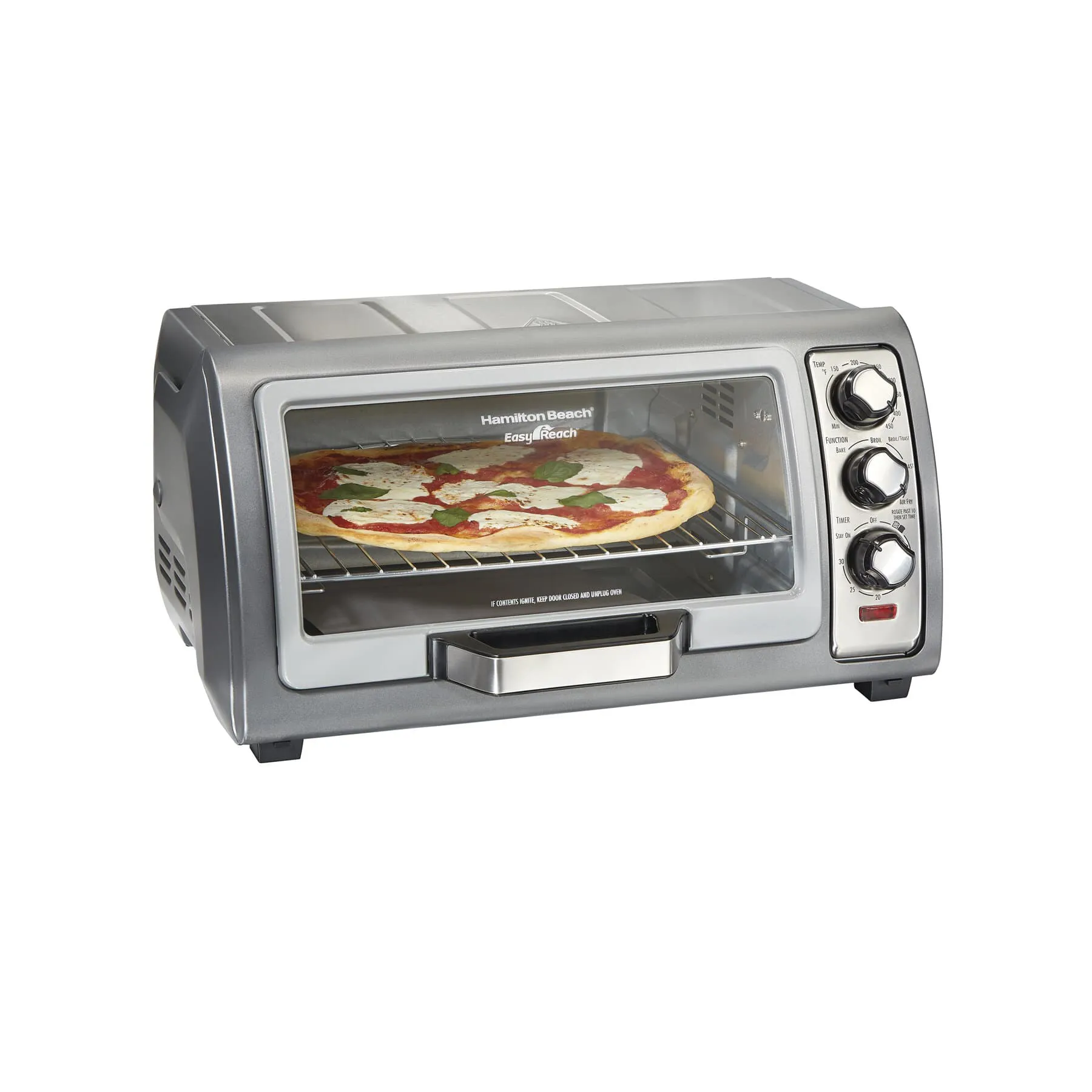 Horno Tostador Hamilton Beach/ 4 Rebanadas/ con Air Fryer/ Gris