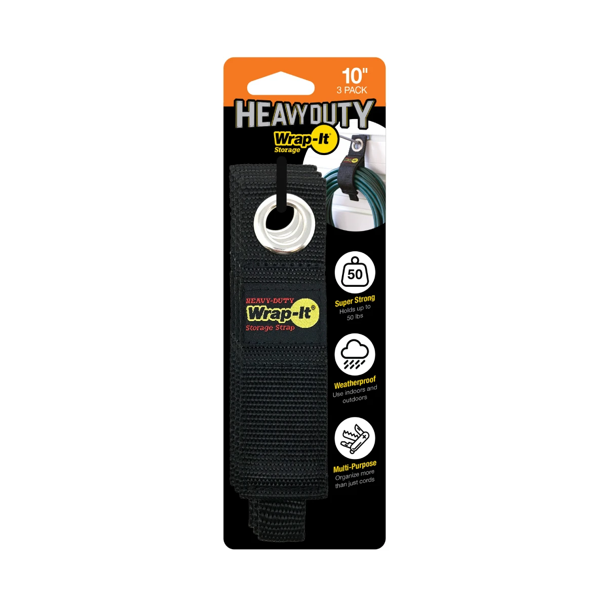 Correa Wrap-It/ 3 Unidades/ 10"/ Negro