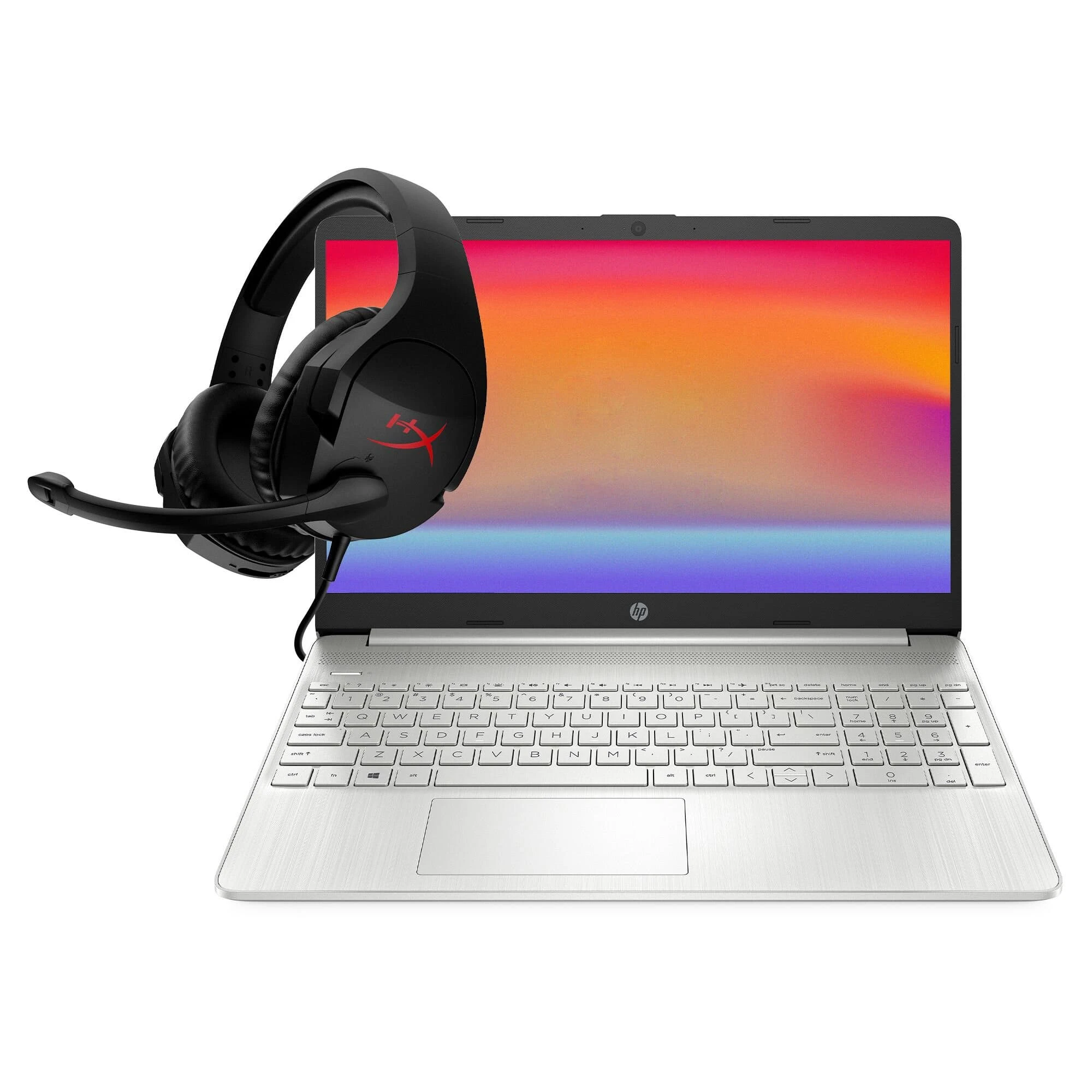Laptop HP 15"/ AMD Ryzen 7/ 12GB RAM/ 512GB SSD/ Gris + Audífonos HyperX Cloud Stinger Rojos/ OB