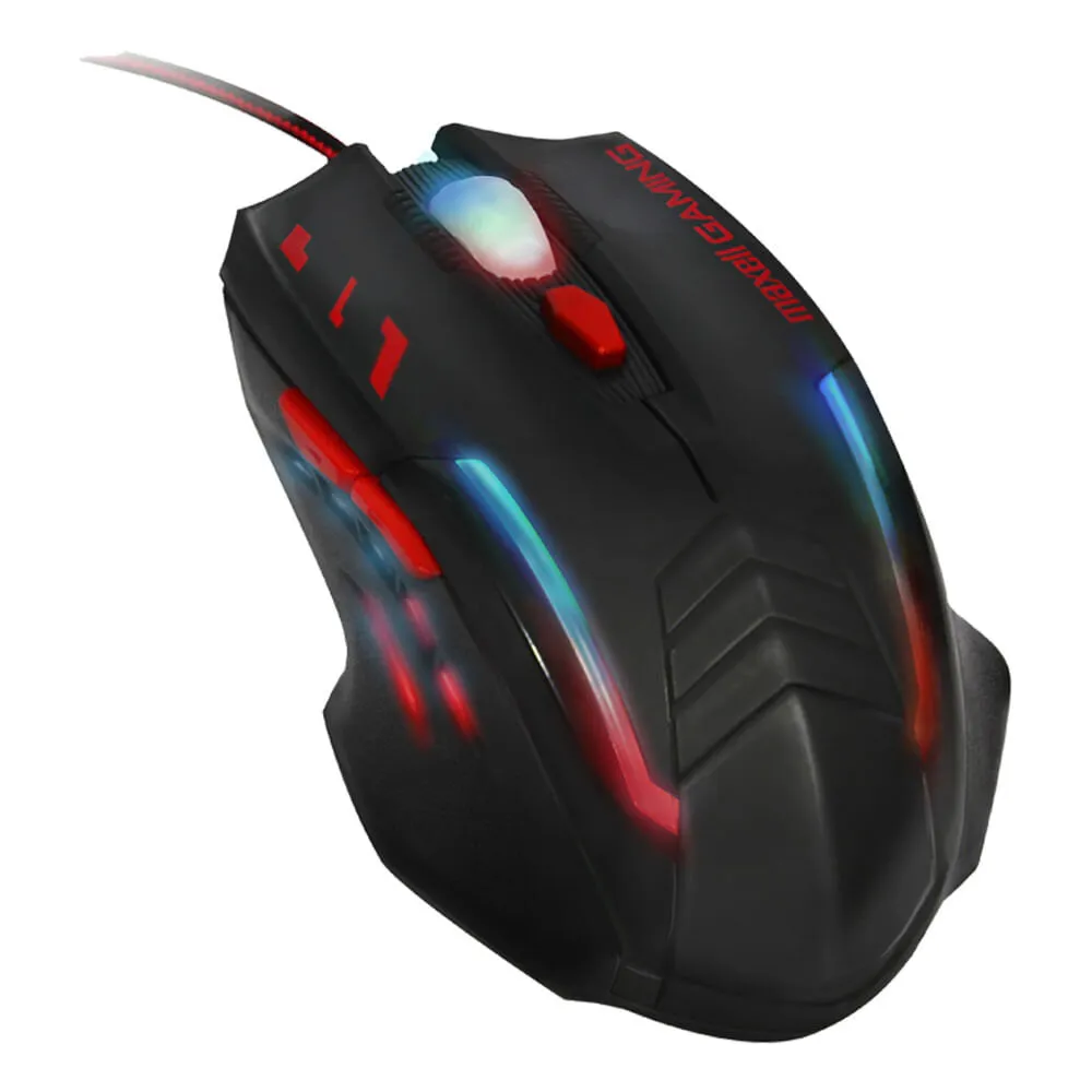 Mouse para Gaming Maxell Iluminado Negro