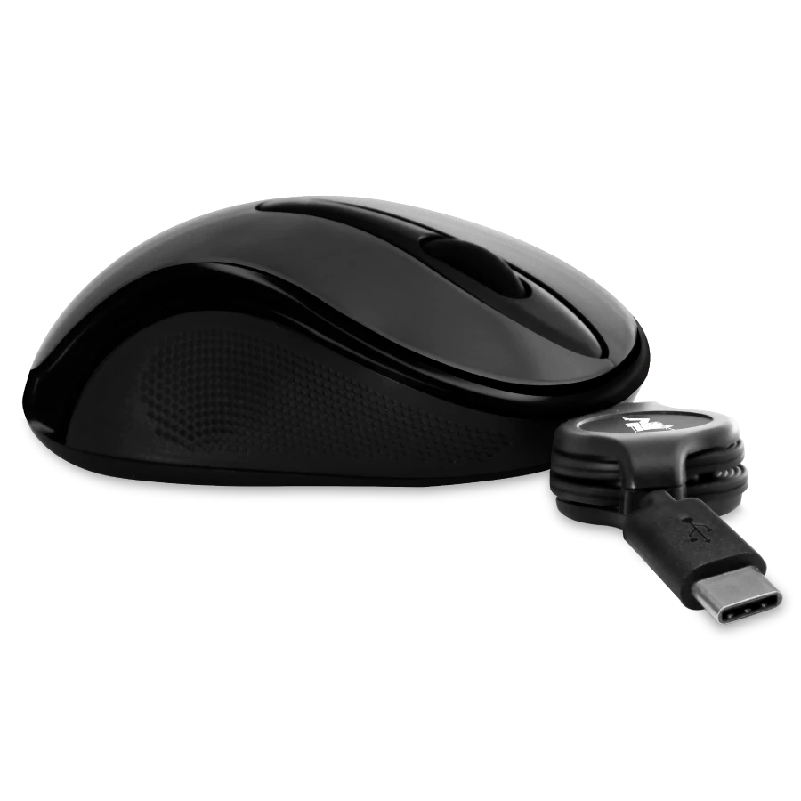 Mouse Maxell/ Óptico Retractable/ Negro