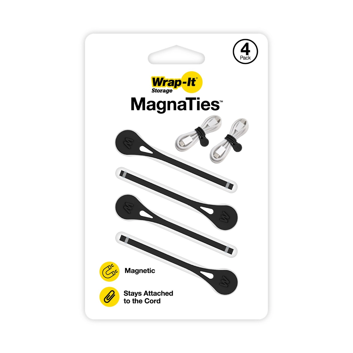 Wrap It Bandas/ MagnaTies/ 4 Pack/ Negro