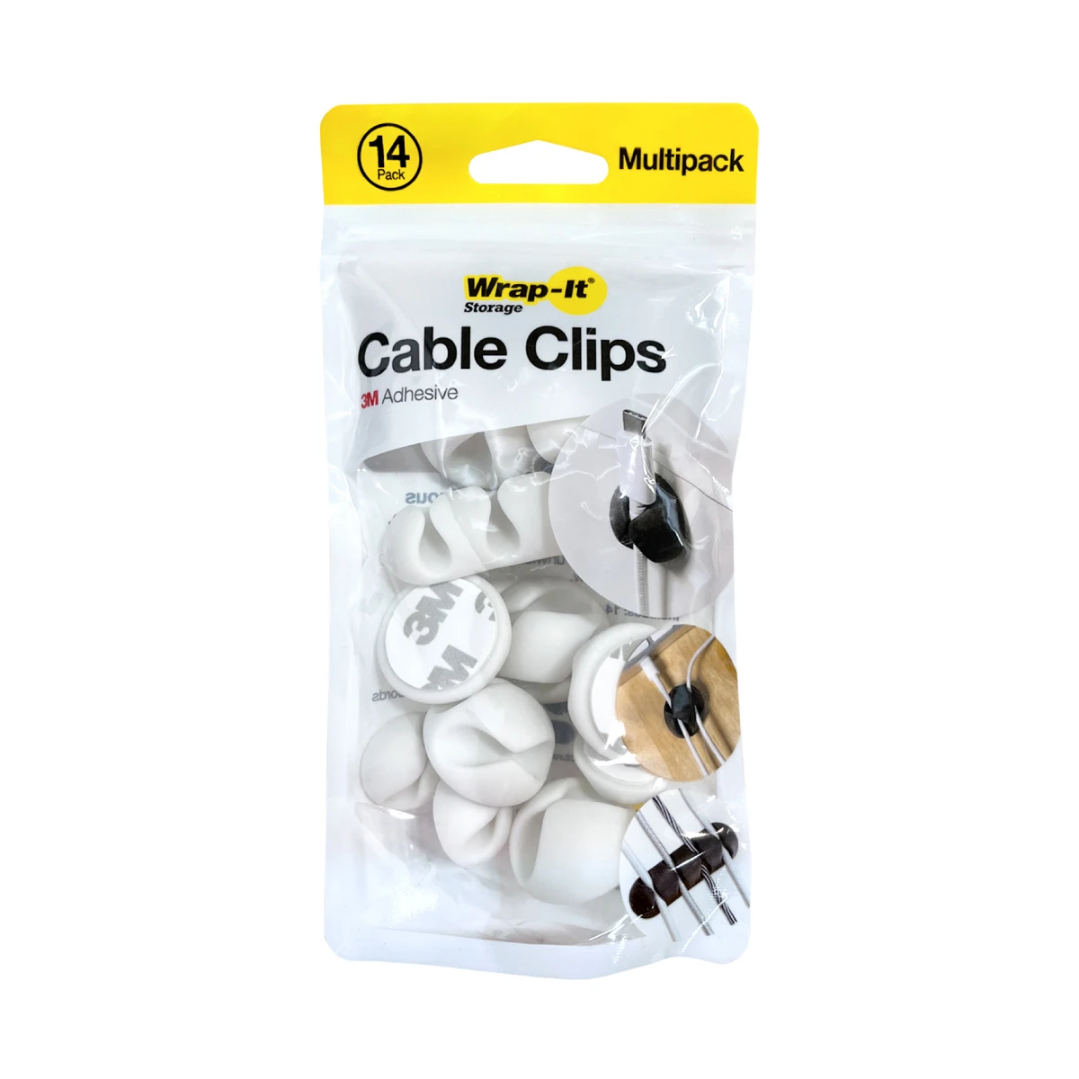 Clips para Cables Wrap-It/ 14 Unidades/ Surtido/ Blanco