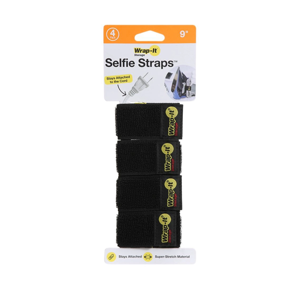 Correas Wrap-It/ 4 Unidades/ 9"/ Negro