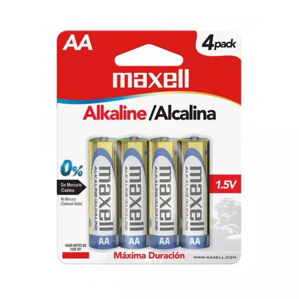 Baterias Maxel AA Alkaline 4 unidades