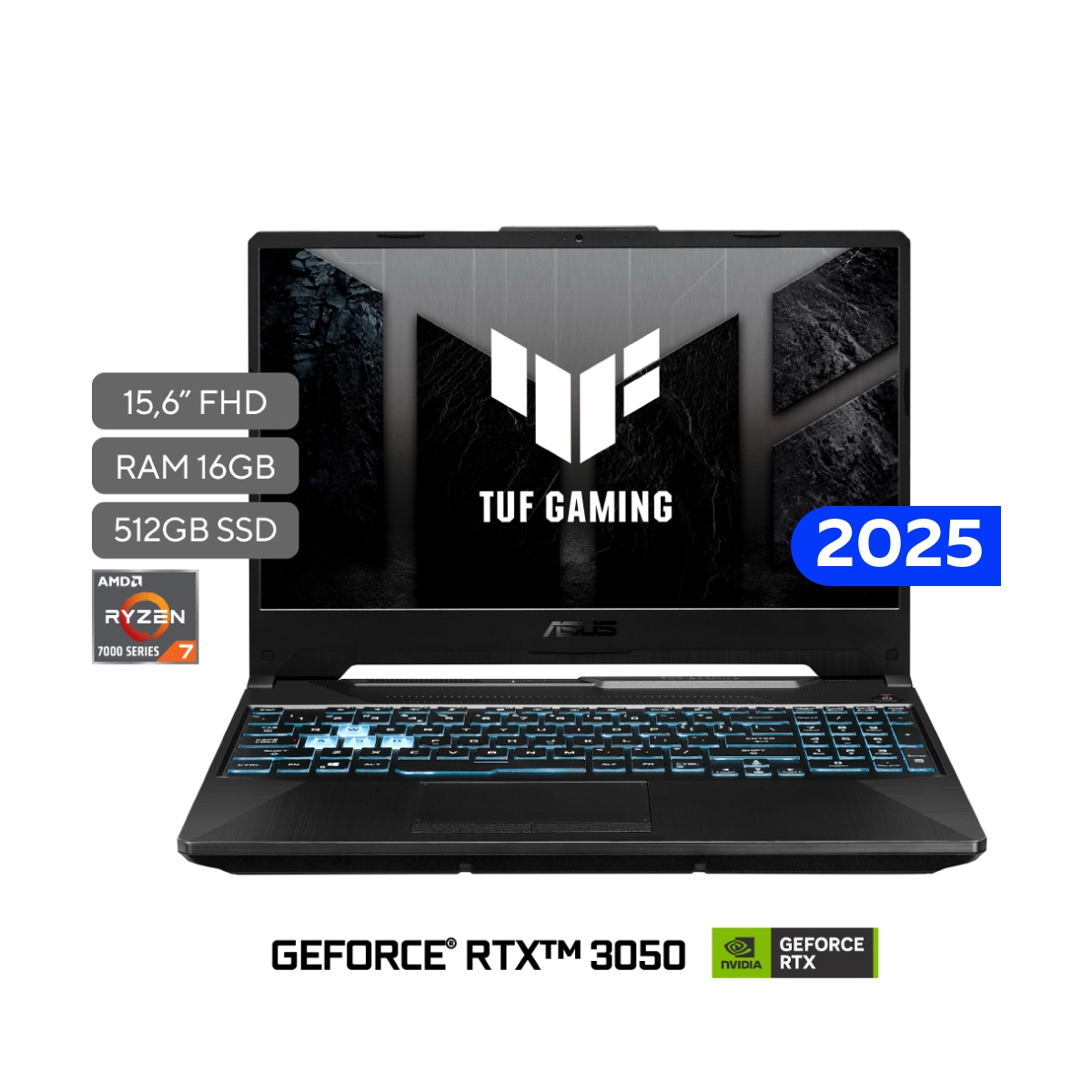Laptop Gaming ASUS TUF 16"/ AMD Ryzen 7-7445HS/ 16GB RAM/ 512GB SSD