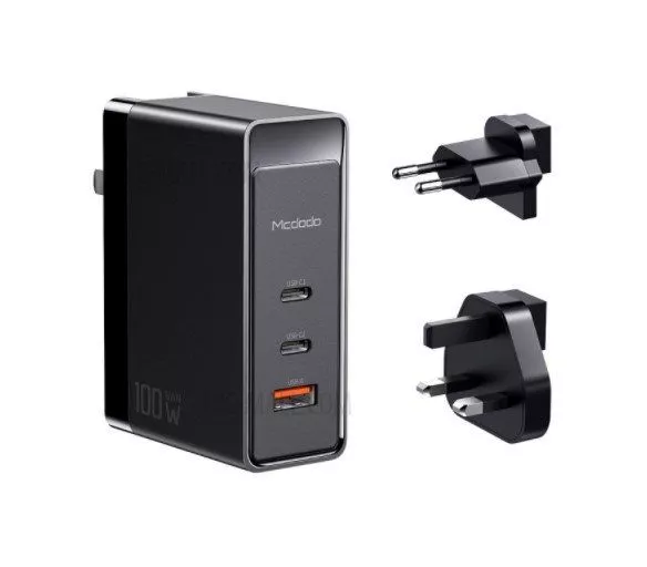 Cargador McDodo/ Triple Conexión/ 100W/ Negro
