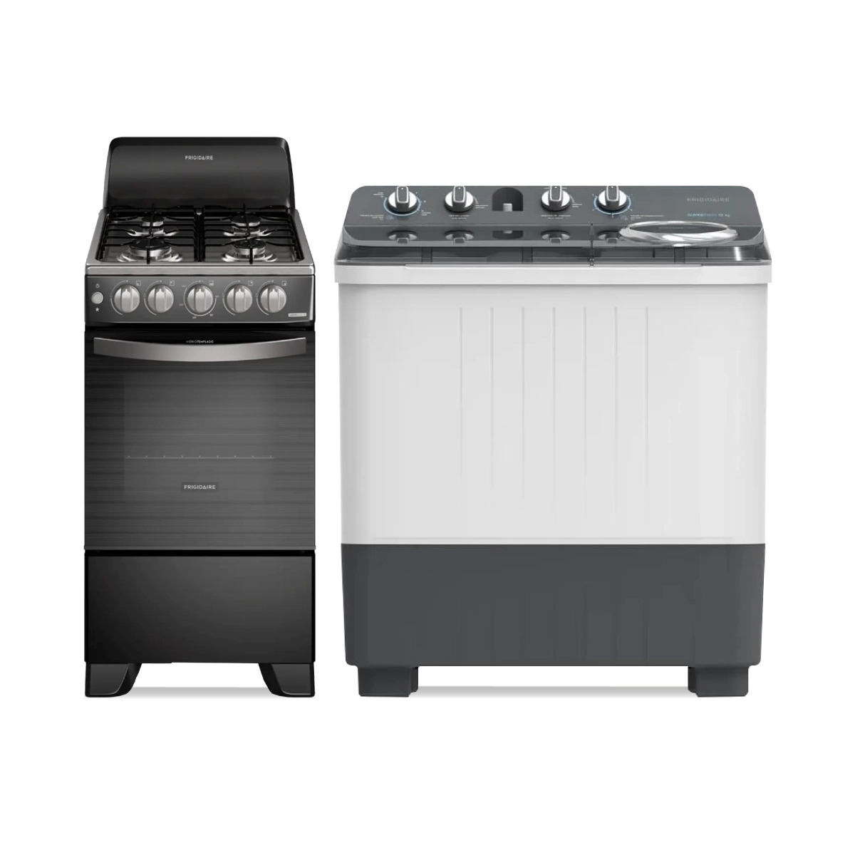 Combo Frigidaire/ Estufa de Gas 20" + Lavadora Carga Superior 12 Kg/ Multicolor