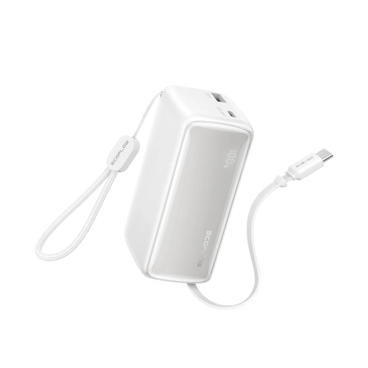 Powerbank EcoFlow/ Rapid/ 10,000 mAh/ Con Cable Retractil/ Blanco