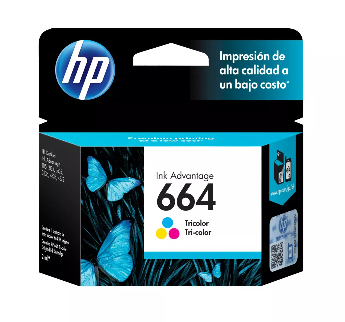 Cartucho de Tinta HP Tri- Color 664