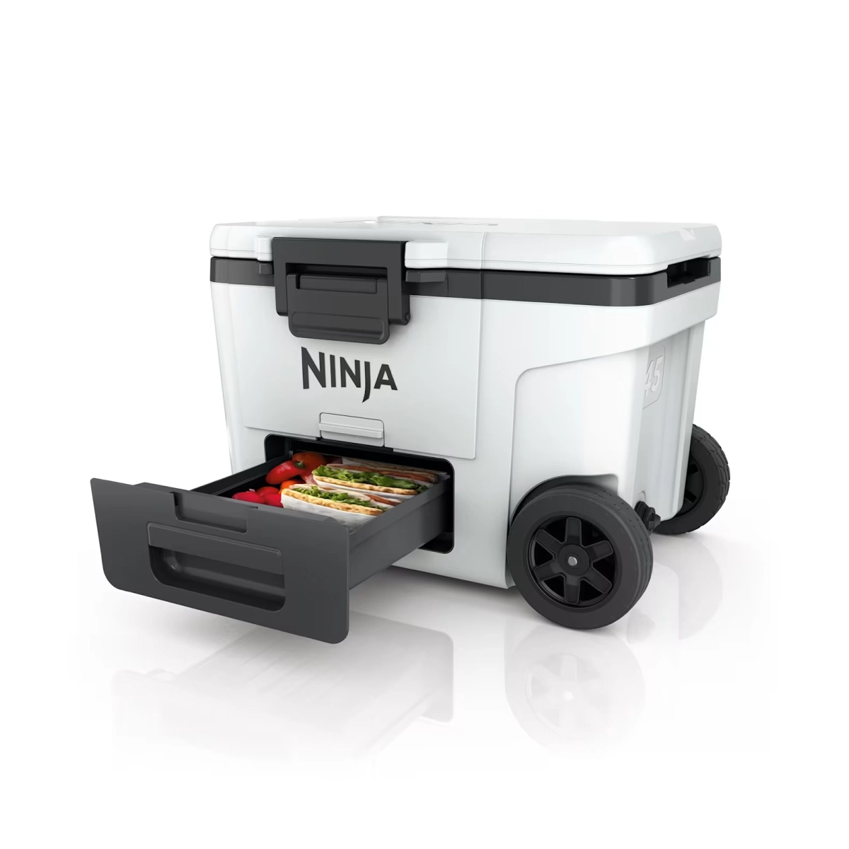 Hielera Portátil Ninja/ FrostVault/ 45 Qt con Ruedas/ Blanca