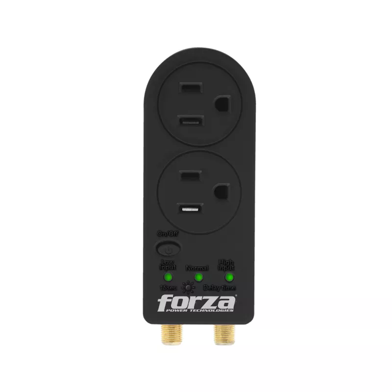 Protector de Corriente Forza de 2 Salidas/ Negro/1800W