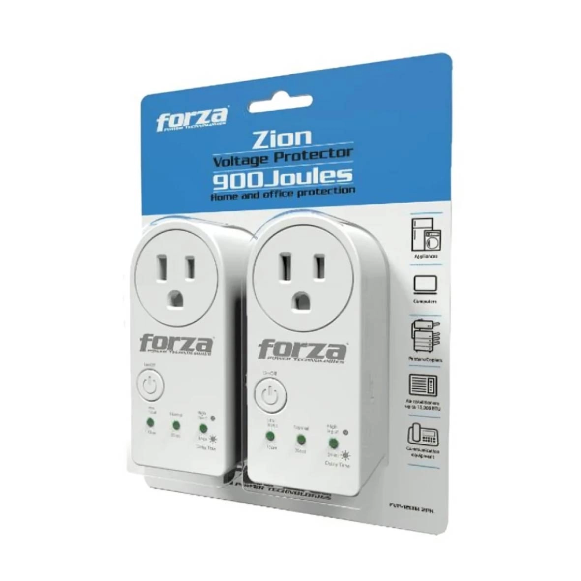 Protector de Voltaje Forza/ 1 Salida/ 2 Pack/ Blanco