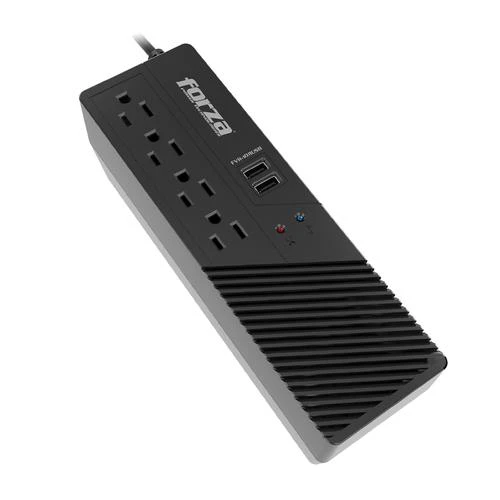 Regulador Automático Forza/ 4 Salidas/ 500 Watts/ Negro