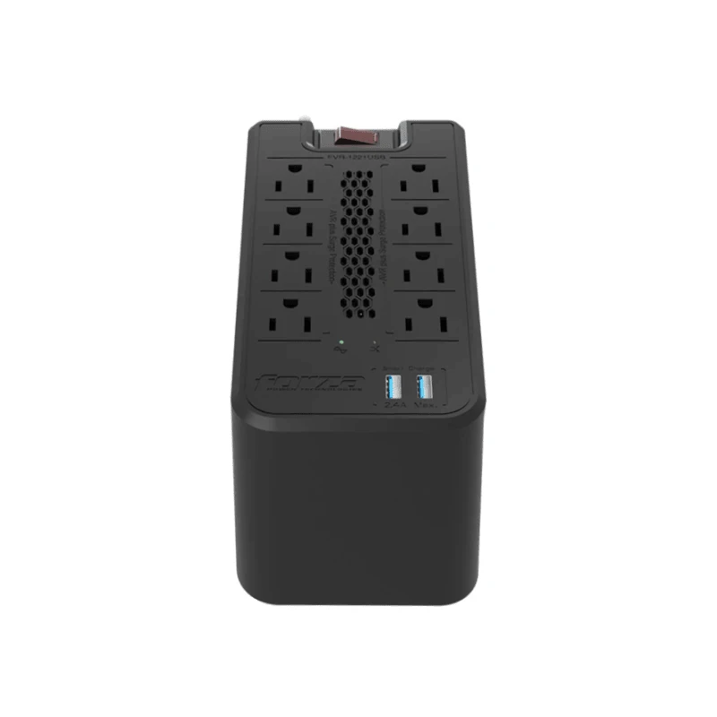 Protector de Voltaje Forza 8 Salidas y 2 USB/ Negro