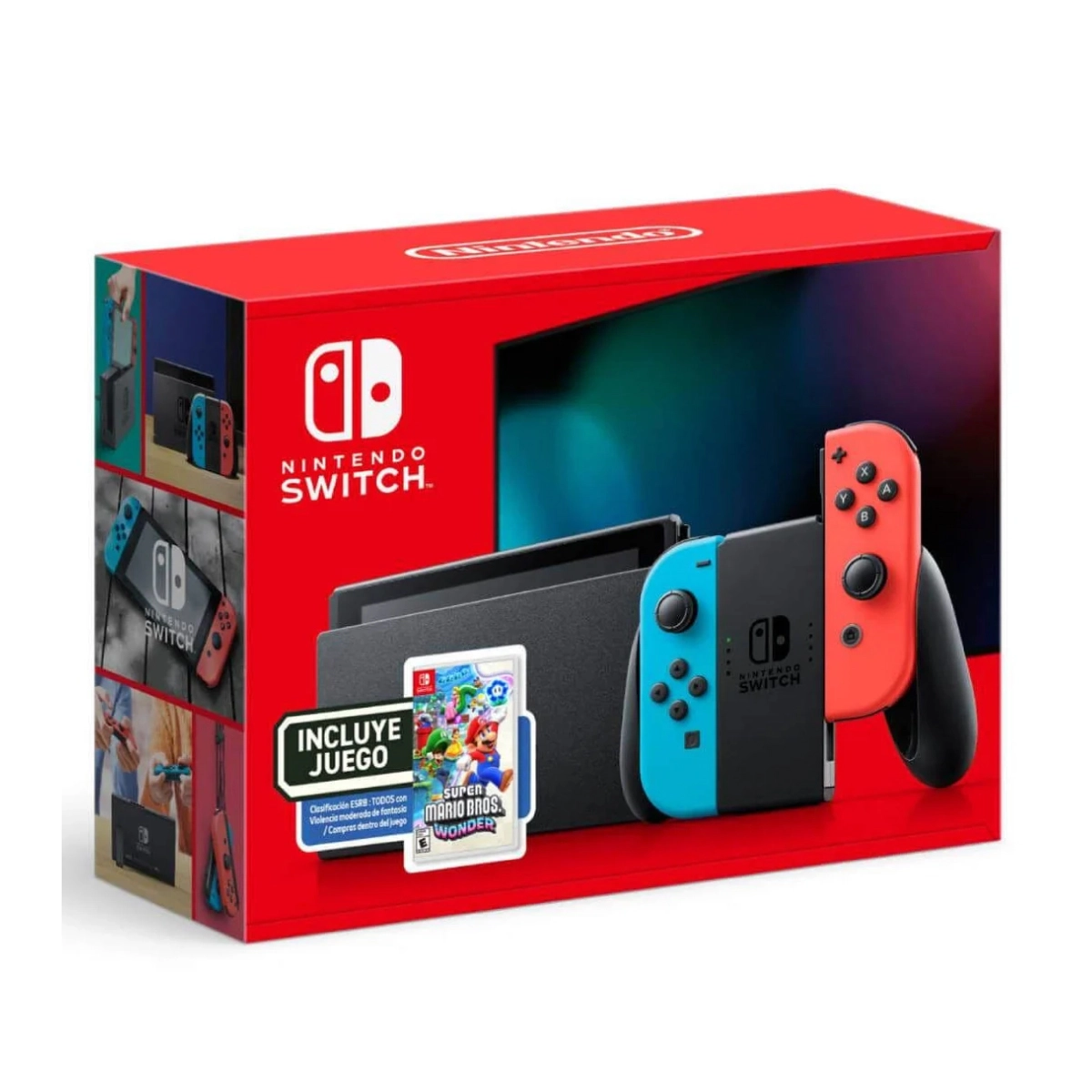 Consola Nintendo Switch Neon/ Super Mario Wonder/ Negro y Neón