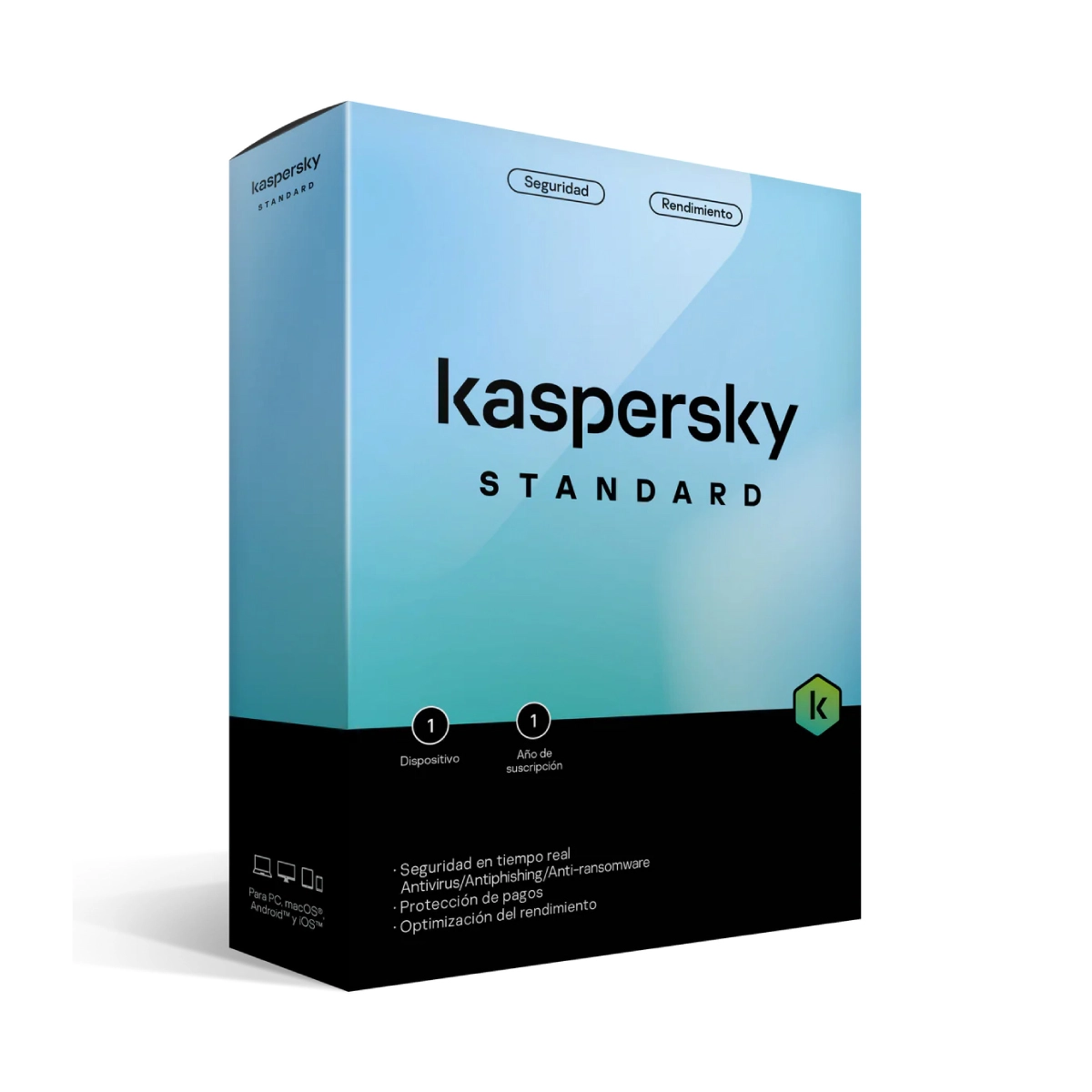 Licencia de Antivirus Kaspersky/ Estándar/ 1 año/ 1 Dispositivo