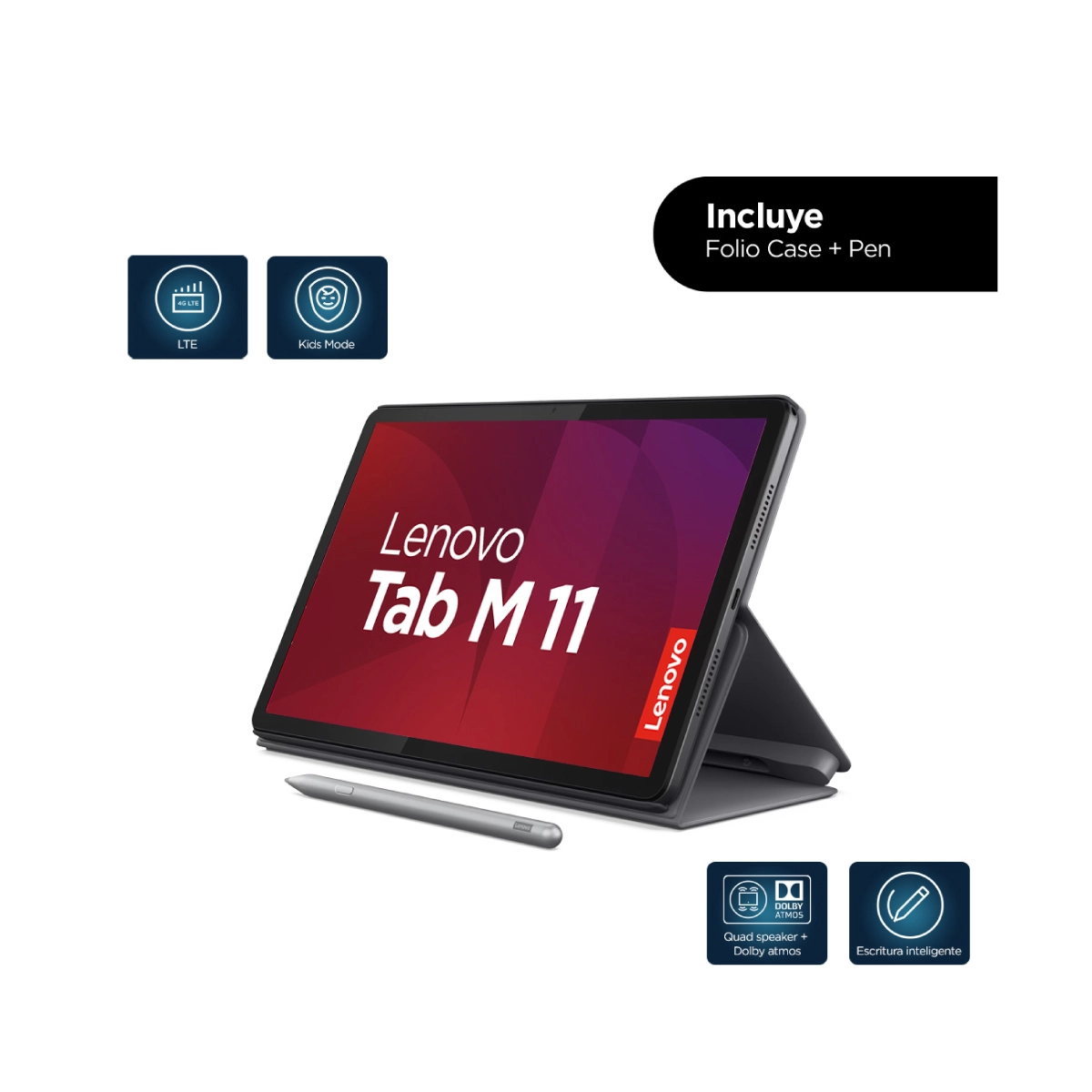 Tablet Lenovo Tab M11/ 11"/ Wi-Fi + LTE/ 128GB/ Gris