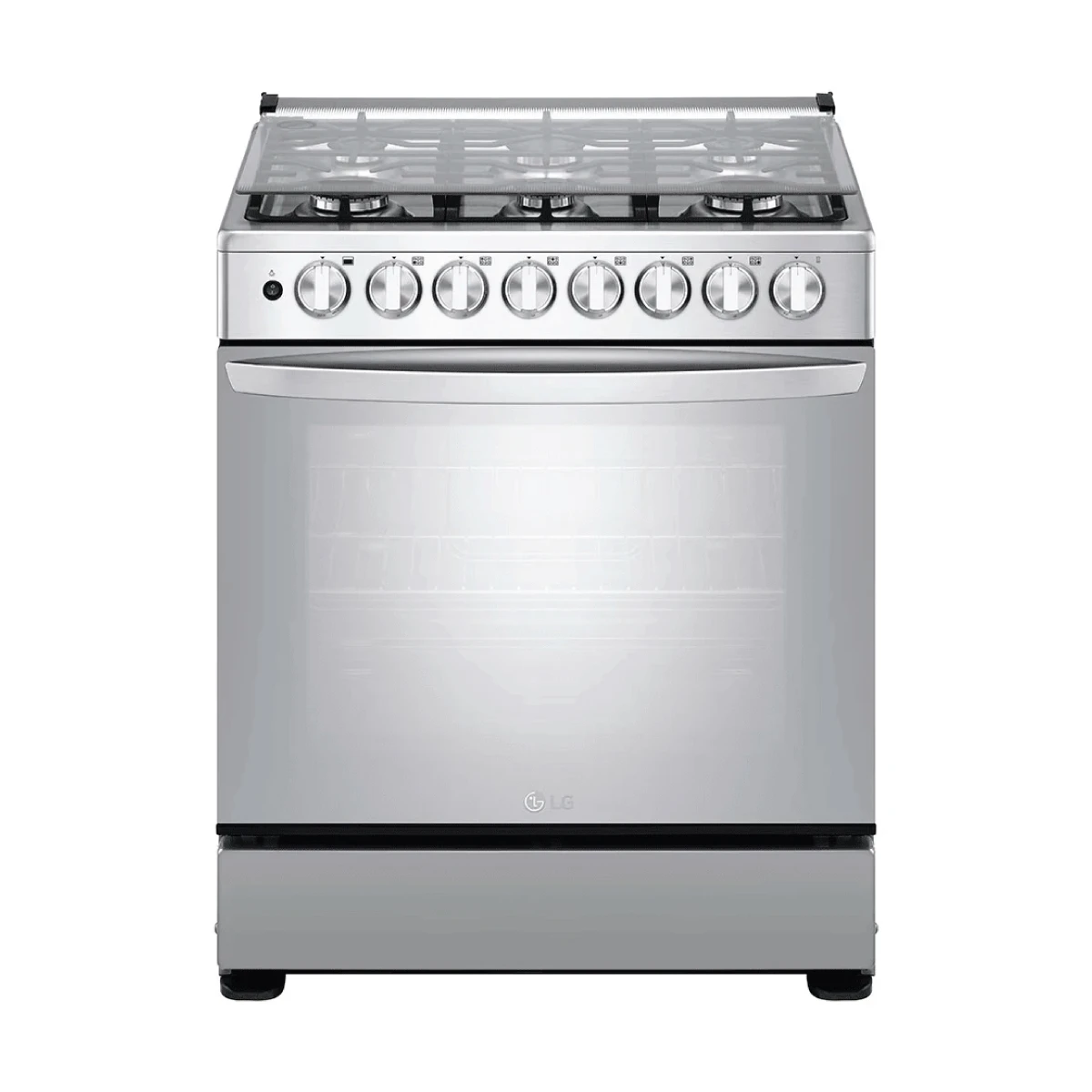 Estufa de Gas LG/ 30"/ Con Tapadera de Vidrio/ Gris Espejo