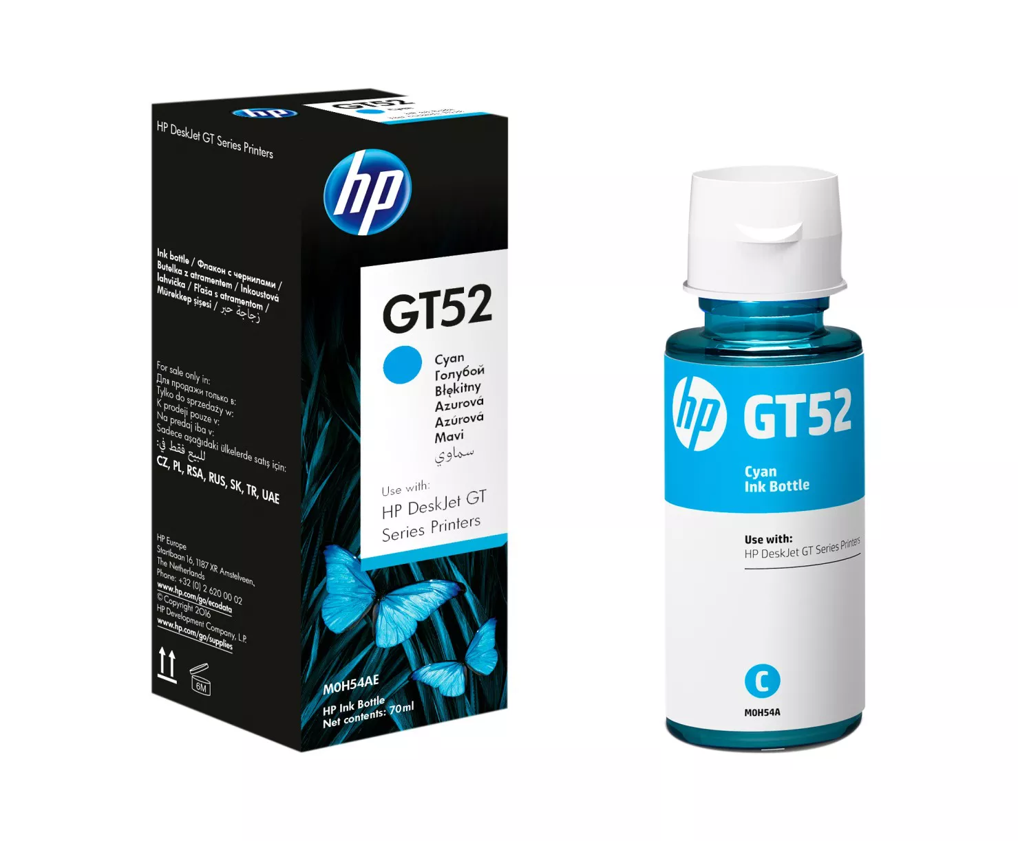 Bote de Tinta HP Cian GT52