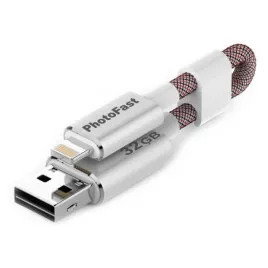 CABLE MEMORIA USB A LIGHTNING 3 PIES ROJA
