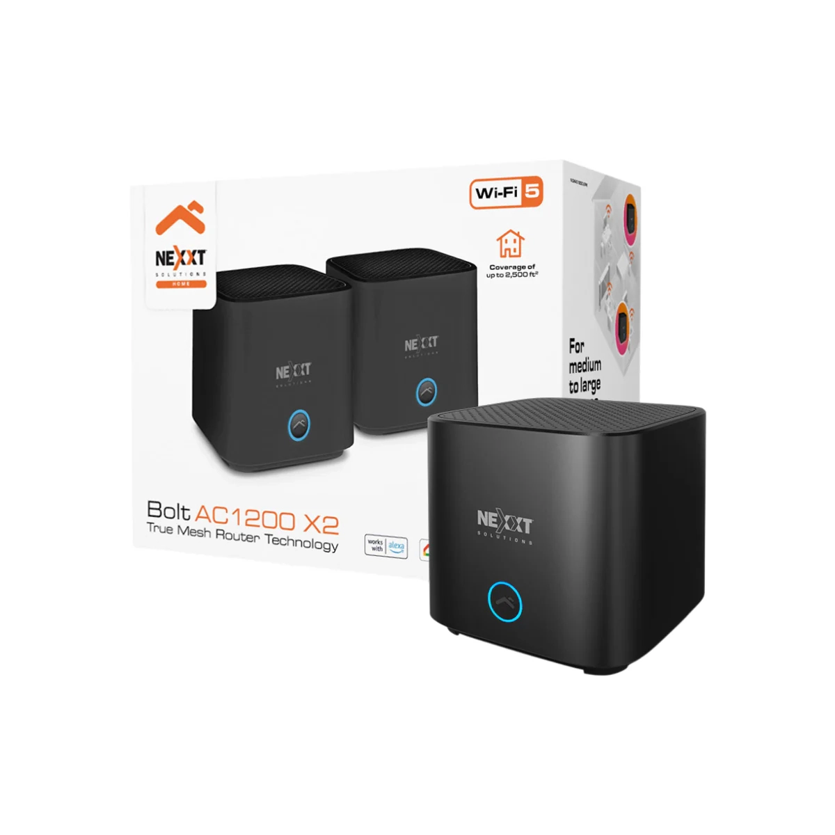 Router Nexxt/ Bolt AC-1200/ Mesh/ 2 Pack/ Negro
