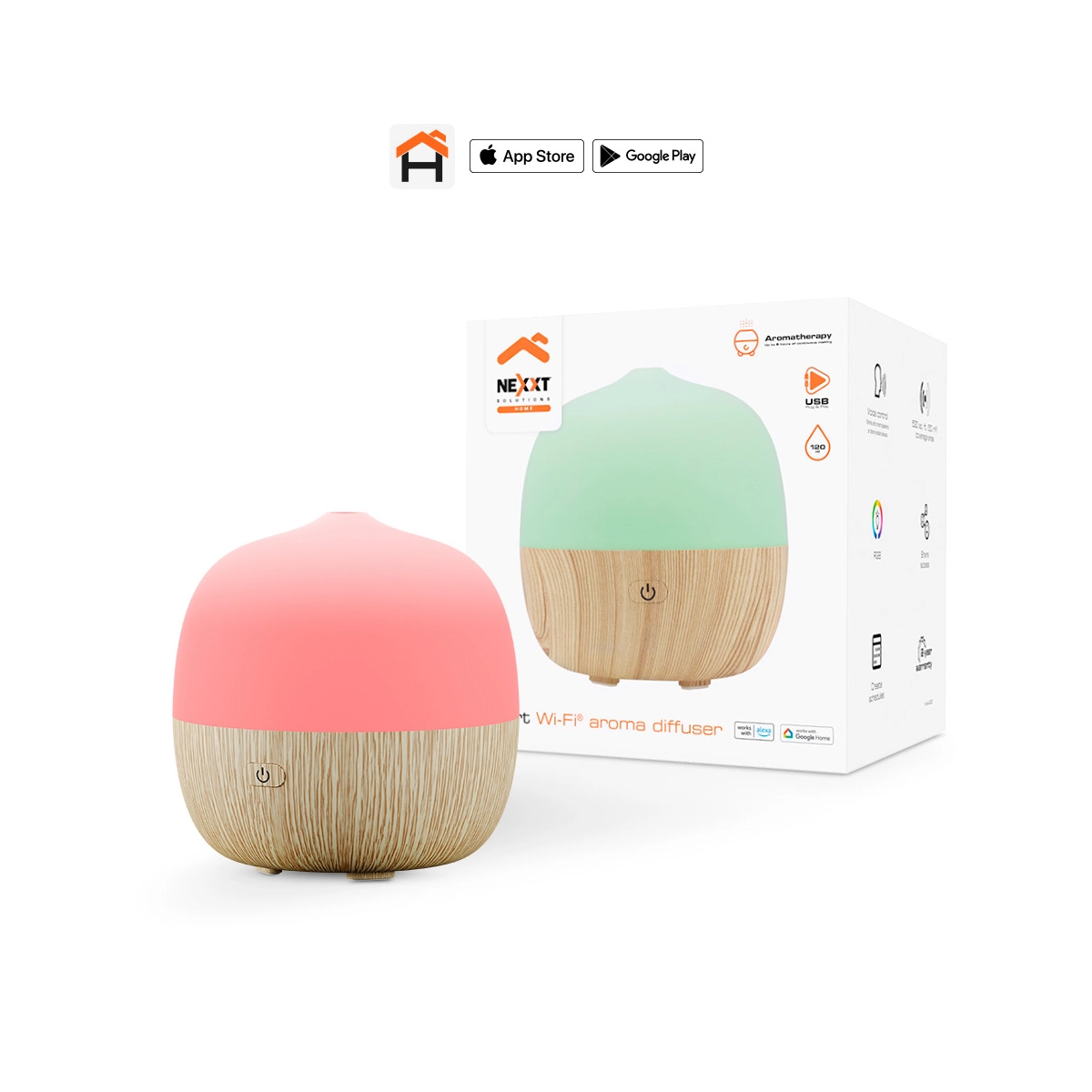 Difusor de Aroma Inteligente Nexxt/ 120 ML/ Wi-Fi/ Blanco