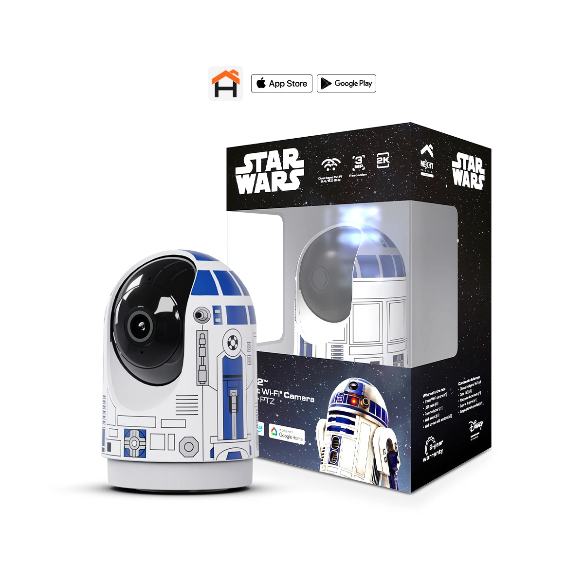 Cámara Inteligente Nexxt/ PTZ / Para Interiores/ Wi-Fi/ Alámbrica/ R2D2