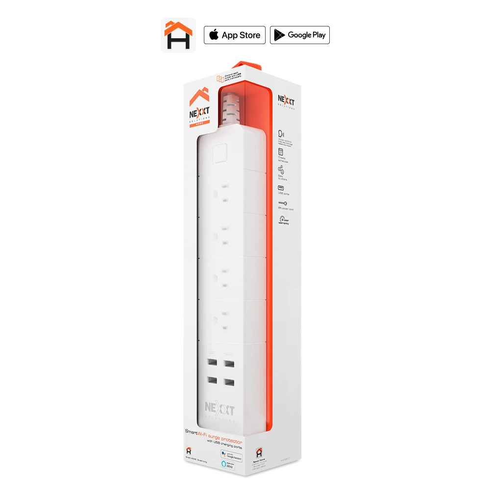 Regleta Ingeligente Nexxt/ 4 Salidas y 4 USB/ Blanco