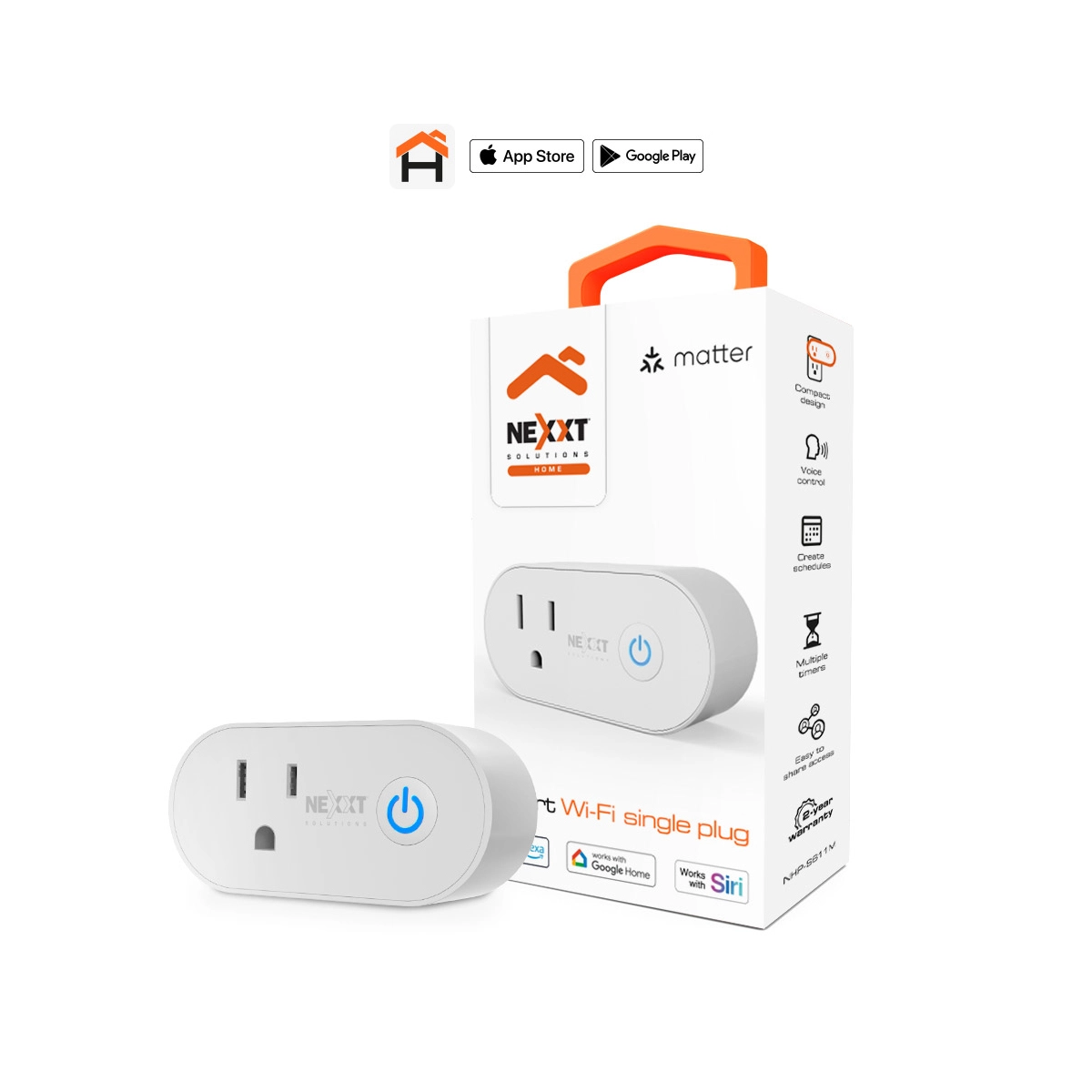 Enchufe Inteligente Nexxt/ Wi-Fi/ Para Interiores/ Blanco