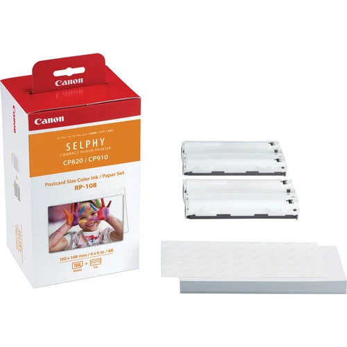 Papel Fotográfico y Tinta Canon/ Para Impresora SELPHY/ 108 Hojas