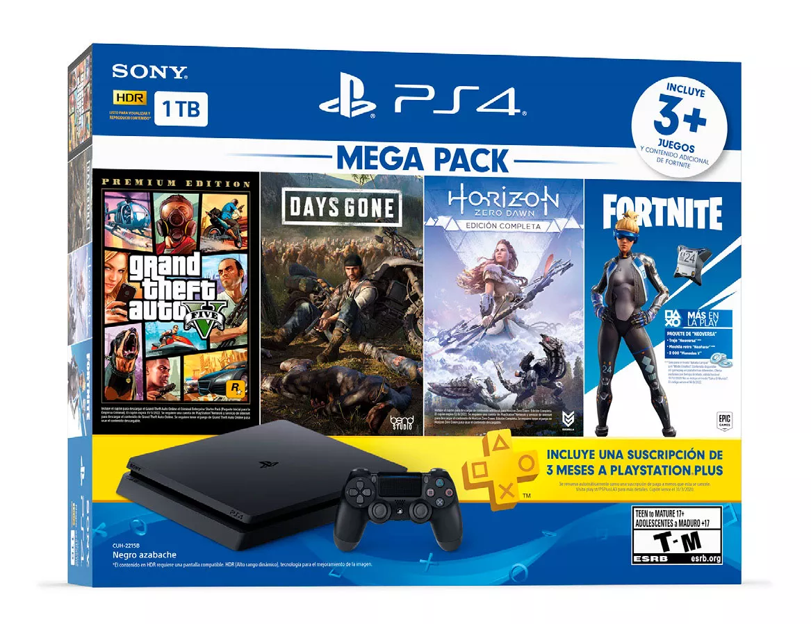 Consola PS4 con 3 Juegos MEGAPACK 6