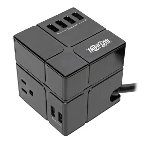 Protector de Corriente Tripp Lite Cubo con 3 Salidas/ Negro